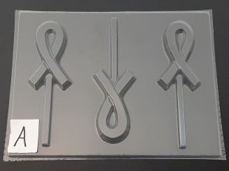 1615 Awareness Ribbon Chocolate Candy Lollipop Mold FACTORY SECOND