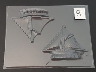 1710 3D Sailboat Chocolate Candy Mold  FACTORY SECOND