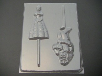 107sp Pretty Girl Ugly Man Chocolate or Hard Candy Lollipop Mold