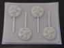 134sp Dancing Turtles Chocolate or Hard Candy Lollipop Mold